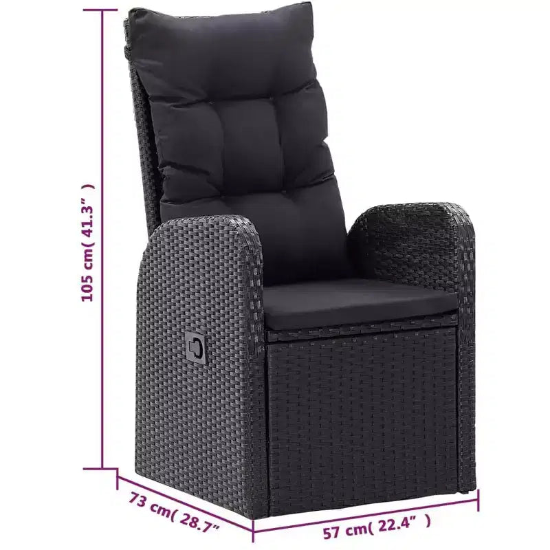 vidaXL Dining Set Black