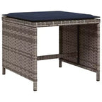 vidaXL Salon de jardin 10 places, 10 personnes, Poly rotin gris, Pliant
