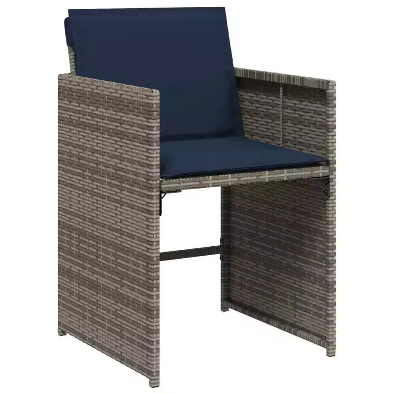 vidaXL Salon de jardin 10 places, 10 personnes, Poly rotin gris, Pliant