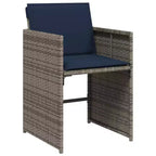 vidaXL Salon de jardin 10 places, 10 personnes, Poly rotin gris, Pliant