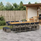 vidaXL Salon de jardin 14 pièces gris et marron
