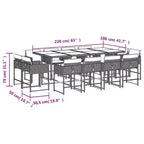 vidaXL Ensemble de salle à manger d'extérieur 12 pcs Gris, Bleu marine