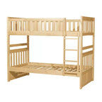 GDFStudio Carter Modern Wood Twin Over Twin Bunk Bed with Storage Drawers