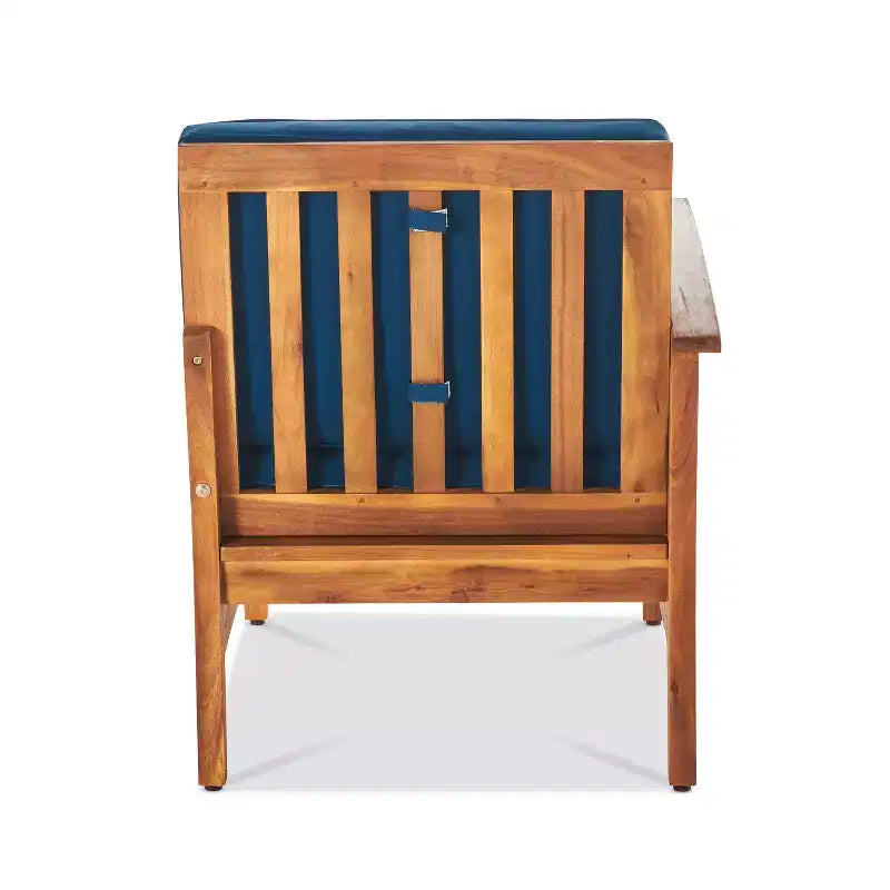 ModernLuxe 5pcs Patio Sectional Sofa Sets, Outdoor Seating Sets, Acacia Wood Chat Sets