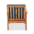 ModernLuxe 5pcs Patio Sectional Sofa Sets, Outdoor Seating Sets, Acacia Wood Chat Sets