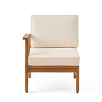 ModernLuxe 5pcs Patio Sectional Sofa Sets, Outdoor Seating Sets, Acacia Wood Chat Sets