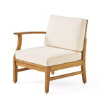 ModernLuxe 5pcs Patio Sectional Sofa Sets, Outdoor Seating Sets, Acacia Wood Chat Sets