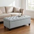 GDFStudio Aldridge 50.25 Upholstered Storage Ottoman Bench with Safety Hinges