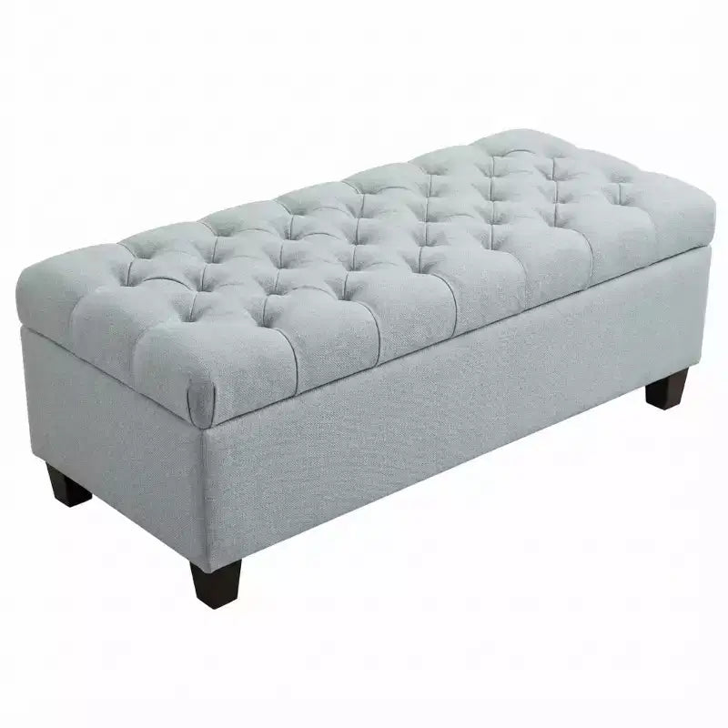 GDFStudio Aldridge 50.25 Upholstered Storage Ottoman Bench with Safety Hinges