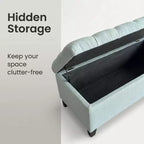 GDFStudio Aldridge 50.25 Upholstered Storage Ottoman Bench with Safety Hinges
