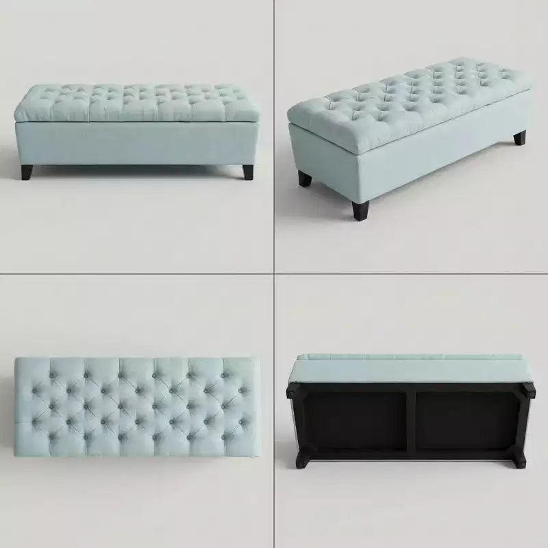 GDFStudio Aldridge 50.25 Upholstered Storage Ottoman Bench with Safety Hinges