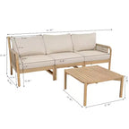 Christopher Knight Home Bhanu Outdoor Acacia 3-Seater Sofa & Slatted Coffee Table Set