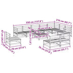 vidaXL Ensemble de Canapés de Jardin en Bois de Pin Massif Cire Grand Design Respirant