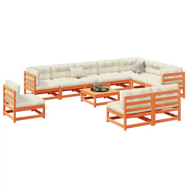 vidaXL Ensemble de Canapés de Jardin en Bois de Pin Massif Cire Grand Design Respirant