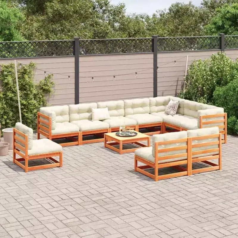 vidaXL Ensemble de Canapés de Jardin en Bois de Pin Massif Cire Grand Design Respirant