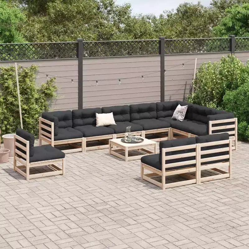 vidaXL Ensemble de Canapés de Jardin en Bois de Pin Massif Cire Grand Design Respirant