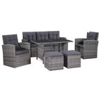 vidaXL Garden Table And Chair Powder-Coated Steel Large