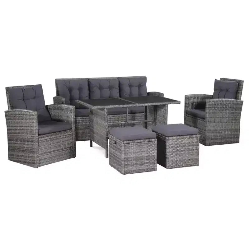 vidaXL Garden Table And Chair Powder-Coated Steel Large