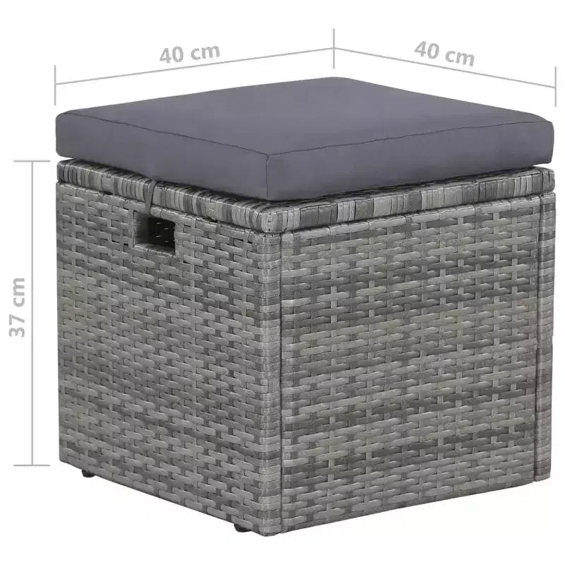 vidaXL Garden Table And Chair Powder-Coated Steel Large