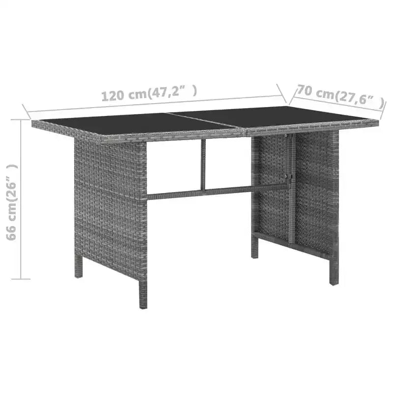 vidaXL Garden Table And Chair Powder-Coated Steel Large