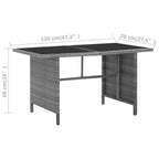 vidaXL Garden Table And Chair Powder-Coated Steel Large