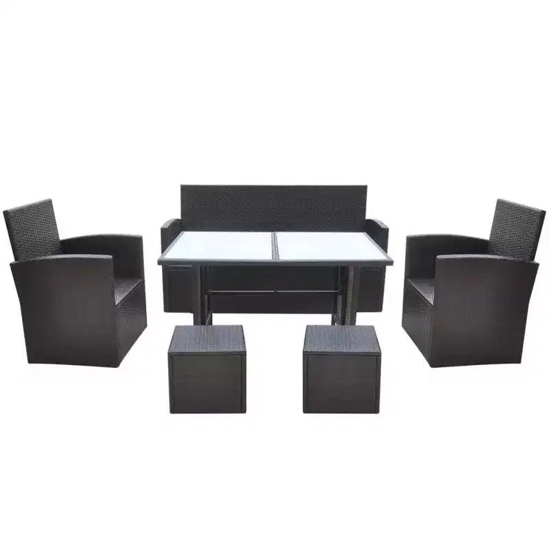 vidaXL Garden Table And Chair Powder-Coated Steel Large