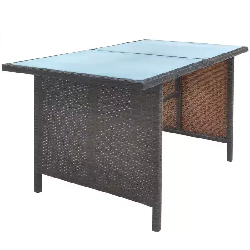 vidaXL Garden Table And Chair Powder-Coated Steel Large