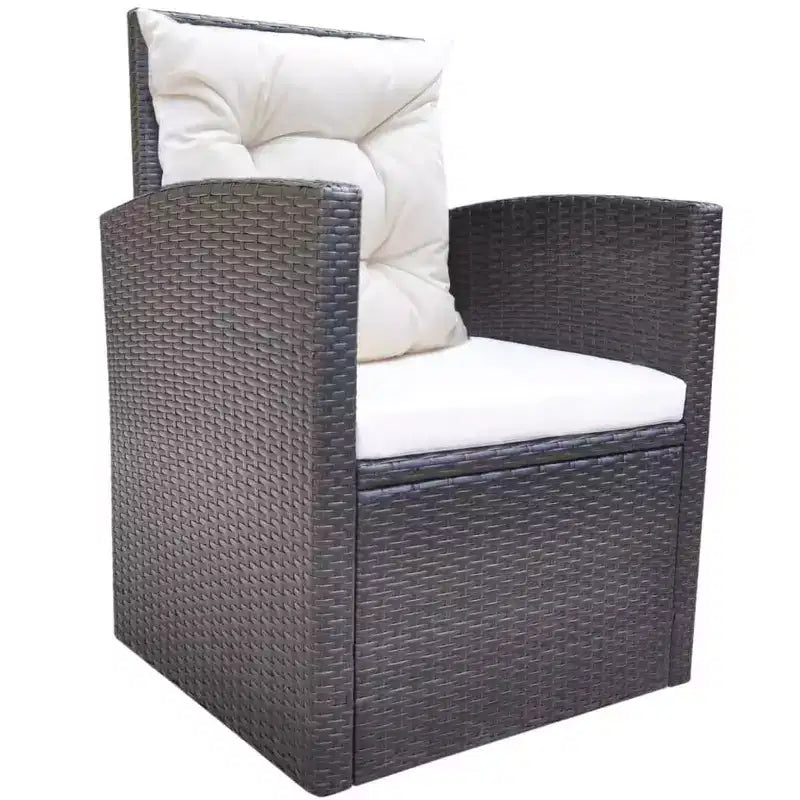 vidaXL Garden Table And Chair Powder-Coated Steel Large