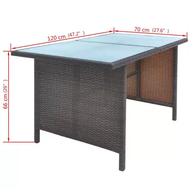 vidaXL Garden Table And Chair Powder-Coated Steel Large