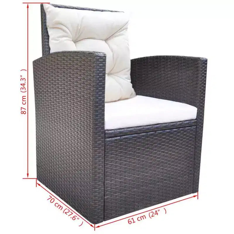 vidaXL Garden Table And Chair Powder-Coated Steel Large