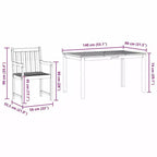 vidaXL Garden Dining Set 5 pcs Brown Solid Acacia Wood