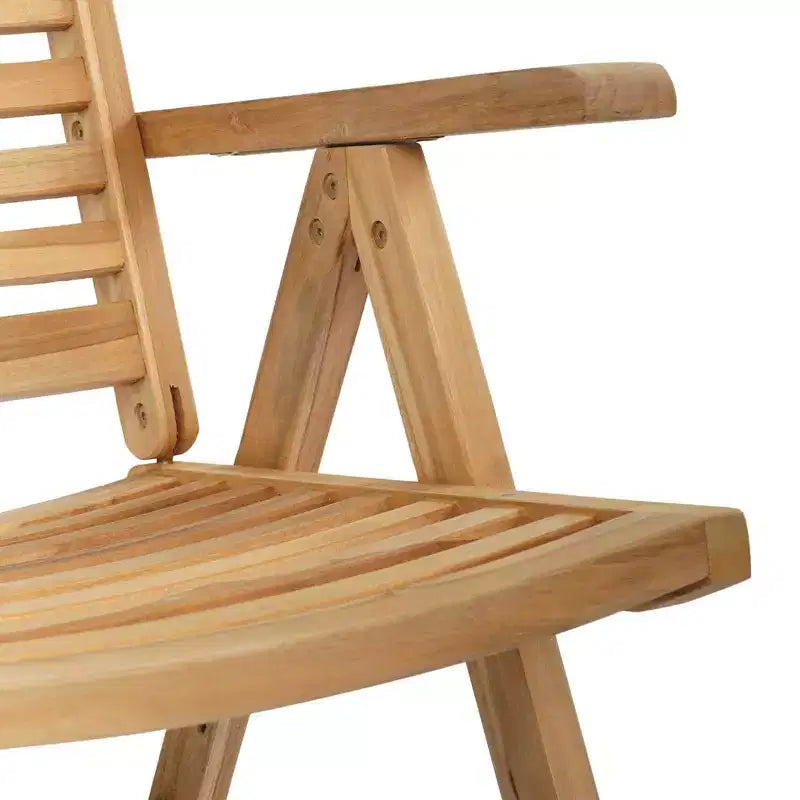vidaXL Ensemble de jardin à manger 5 pcs Marron Bois de teck massif