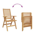 vidaXL Ensemble de jardin à manger 5 pcs Marron Bois de teck massif