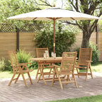 vidaXL Ensemble de jardin à manger 5 pcs Marron Bois de teck massif
