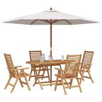 vidaXL Ensemble de jardin à manger 5 pcs Marron Bois de teck massif