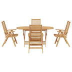 vidaXL Ensemble de jardin à manger 5 pcs Marron Bois de teck massif