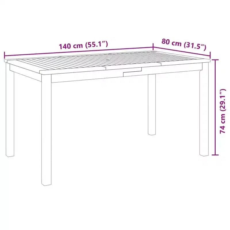 vidaXL Garden Dining Set Natural Wood Solid Acacia Wood 4-Seater