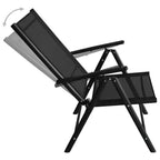 vidaXL Ensemble de salle à manger d'extérieur Noir Aluminium, WPC, Textilène Pliable Moyen