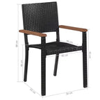 vidaXL Dining Set Brown and Black