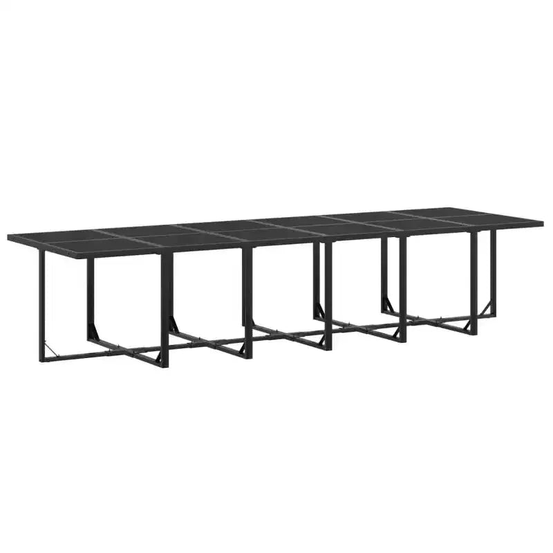 vidaXL Garden Dining Set Black Textilene Large Foldable