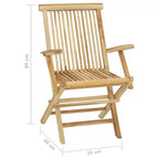 vidaXL Garden Dining Set Teak Fine sanded teak hardwood Medium Foldable