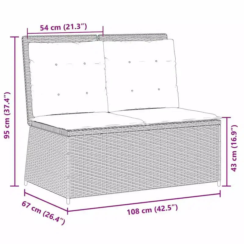 vidaXL Garden Bench Poly Rattan