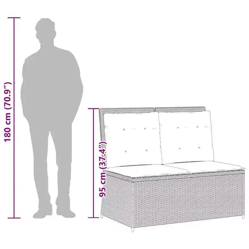 vidaXL Garden Bench Poly Rattan