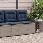 vidaXL Garden Bench with Cushion and Red Poly Rattan