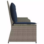 vidaXL Garden Bench with Cushion and Red Poly Rattan