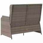 vidaXL Garden Bench with Cushion and Red Poly Rattan