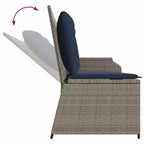 vidaXL Garden Bench with Cushion and Red Poly Rattan
