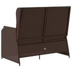 vidaXL Garden Bench with Cushion and Red Poly Rattan