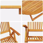 vidaXL Garden Dining Set Folding 5 pcs Solid Acacia Wood