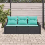 vidaXL Salon de jardin avec coussins 3 pcs résine tressée